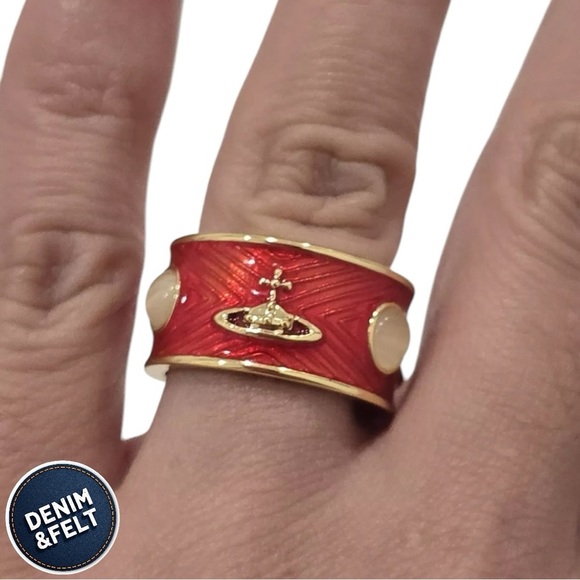 Vivienne Westwood Gold Red Opal King Ring Size 8 | EUC!! ♥️♥️ - Picture 7 of 8